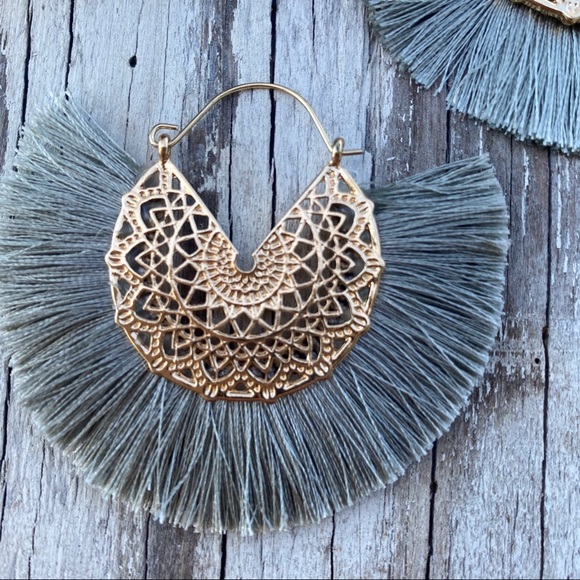 Anthro Amelia Filigree Hoop Earrings - Picture 2 of 3